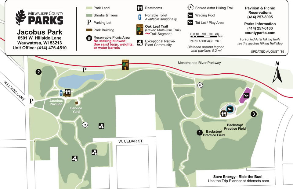 Overall Jacobus Park showing Picnic Area 3 location
