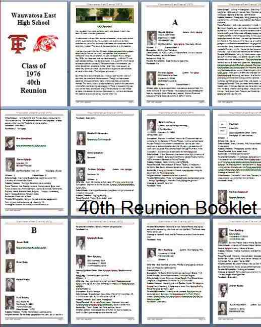 40th Reunion Classmate Booklet