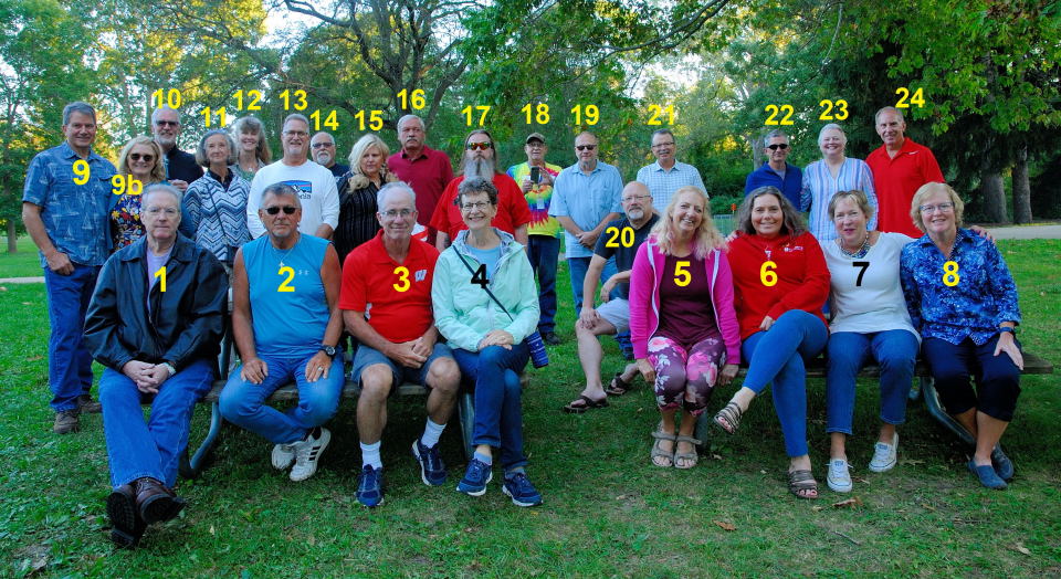 45th reunion group picture with numbers for identification